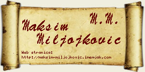 Maksim Miljojković vizit kartica